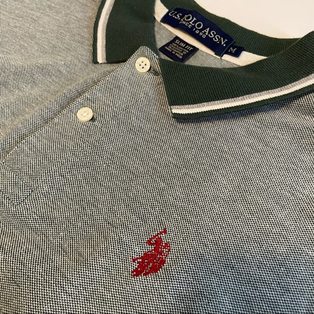 Polo shirt with small logo on upper left front